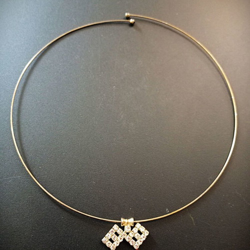 Silver necklace used, elastic metal adjustable