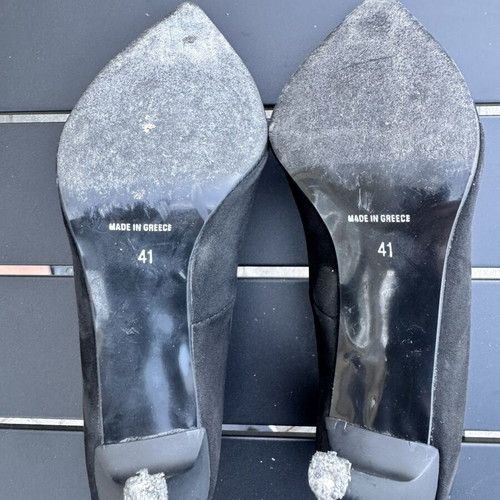Bozikis black suede pumps size 41 used, high heel 11.5 cm