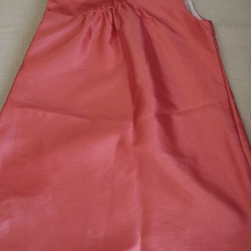 Sam satin dress for 8 years old like new, coral color