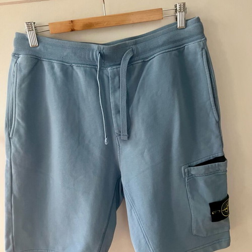 Stone Island garment-dyed cotton jersey shorts size M like new, blue