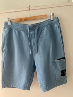 Stone Island garment-dyed cotton jersey shorts size M like new, blue