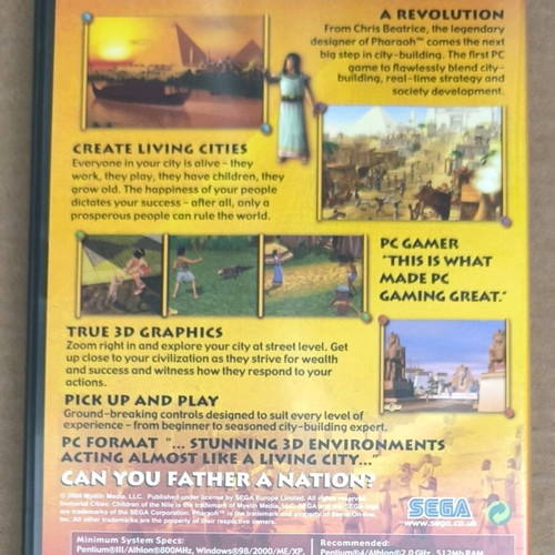 Immortal Cities Children Of The Nile PC game like new with strategy guide CD