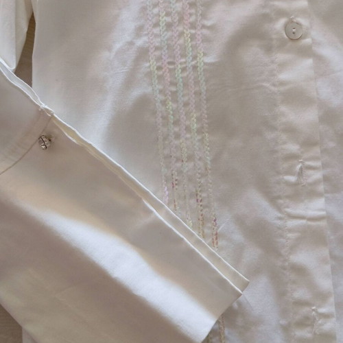 Nara Camicie White Vintage Chic Shirt with High Cuffs like new