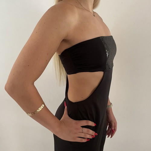 Amir Slama black sequin jumpsuit, UK 10 / Small