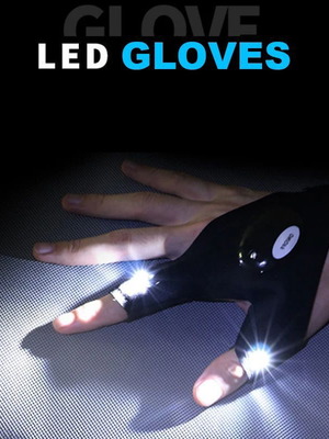 Mydays Tech LED Flashlight Gloves καινούργια, σετ δεξί και αριστερό γάντι με LED φακό