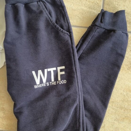 WTF Where's The Food Women's Tracksuit Set used, white and blue