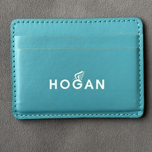 Hogan leather card holder like new, turquoise