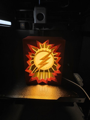 3d εκτυπωμένο φωτιστικό Flash σαν καινούργιο με τροφοδοσία usb και διακόπτη