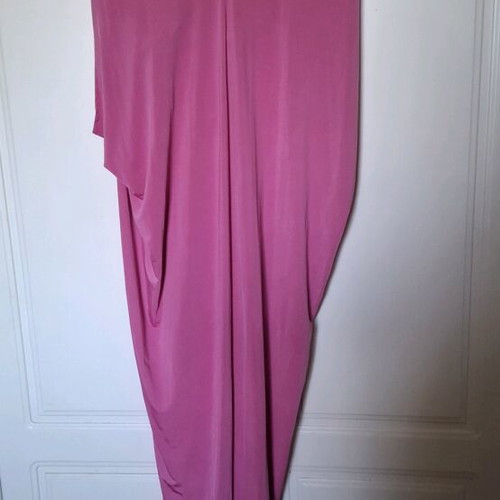 Lynne women's dress like new, pink, jersey fabric, versatile draped design