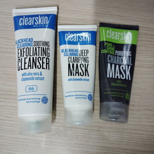 Clearskin face masks and cleanser set used, 3 pieces