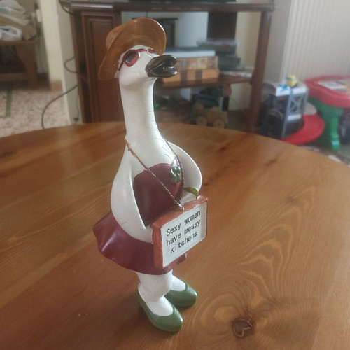 Humorous decorative duck with hat and sunglasses, like new