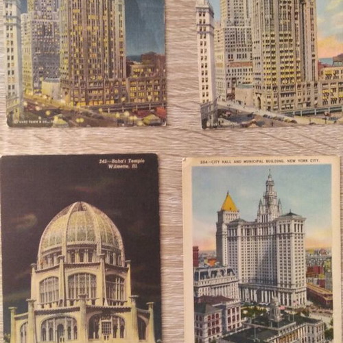 Vintage cart postal set of 4 from the 1950s like new