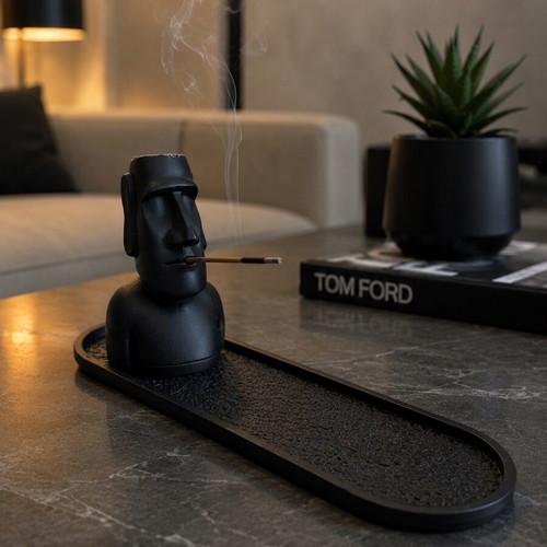 Moai Incense Holder black, new