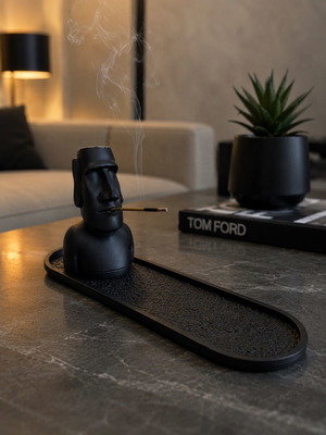 Moai Incense Holder black, new