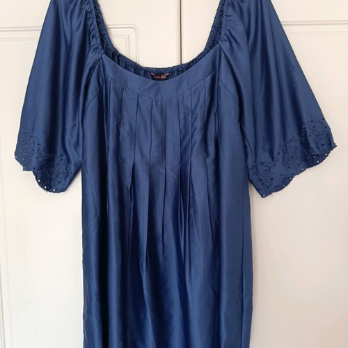 Traffic People satin navy blue dress like new, size M