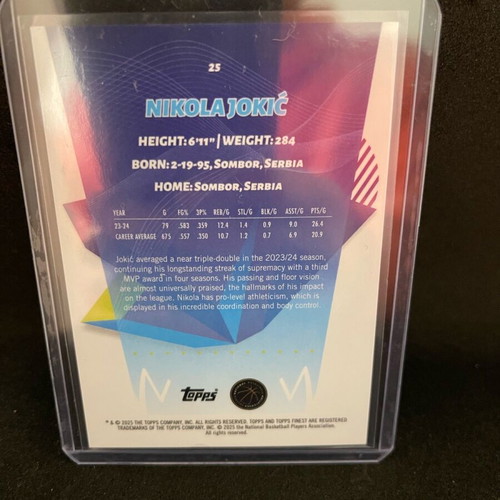 Nikola Jokic Gold Refractor Card 30/50 Nuggets like new