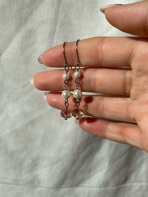 Handmade earrings with pearls and glass beads made to order