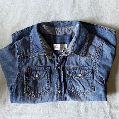 Denim shirt for boys 6-8 years, like new, blue, size 128 cm