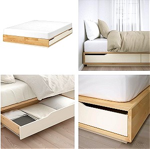 IKEA MANDAL κρεβάτι με αποθηκευτικό χώρο και στρώμα μαζί