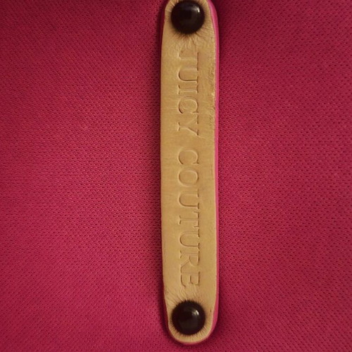 Juicy Couture shoulder bag pink fabric with beige leather trim like new