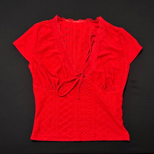 Shein red knitted top new, size S