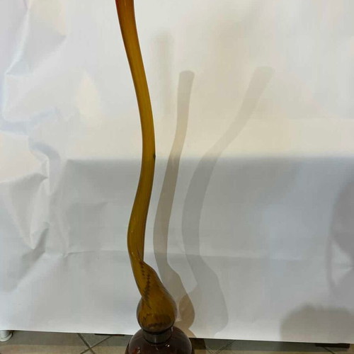 Vintage decorative floor vase made of natural glass 125cm used