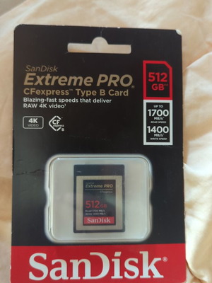 SanDisk CFexpress Type B Card 512GB καινούργιο, σφραγισμένη