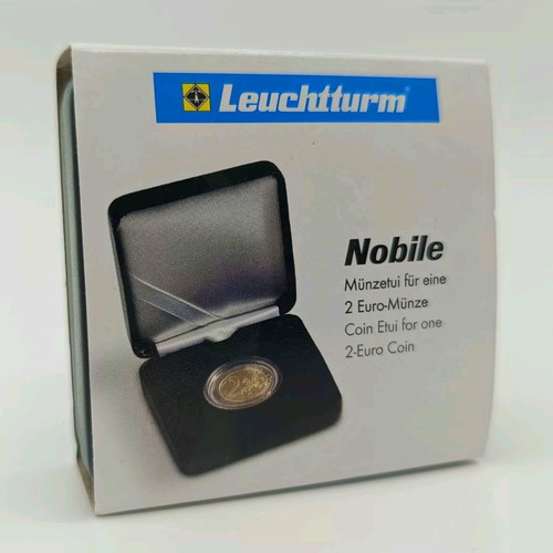 Luxury case for collectible 2 euro new with Leuchtturm capsule