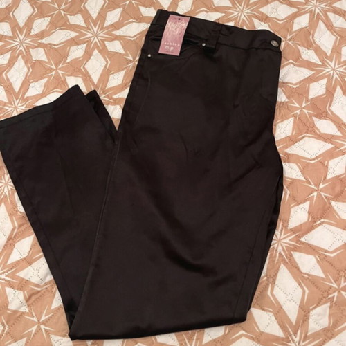 Black satin pants new, size XXL