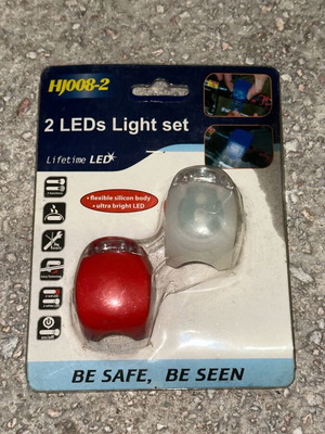 HJ008-2 σετ φώτων LED ποδηλάτου σε κόκκινο και λευκό