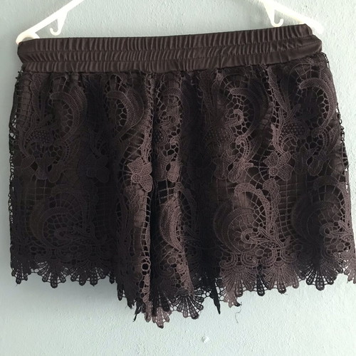Black shorts with lace and inner lining, new, size S/M