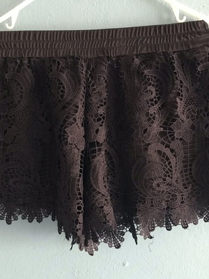 Black shorts with lace and inner lining, new, size S/M