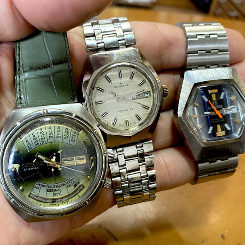 Vintage automatic watches used, pack of 3 men's