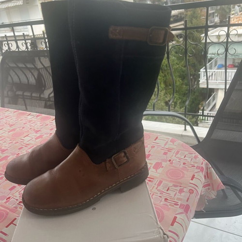 Lapin house kids boots used, leather brown and blue size 29