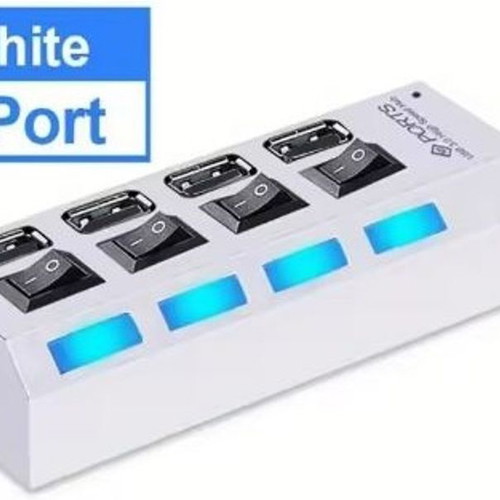USB 2.0 Hub 4 Ports with Switches and LED Lights