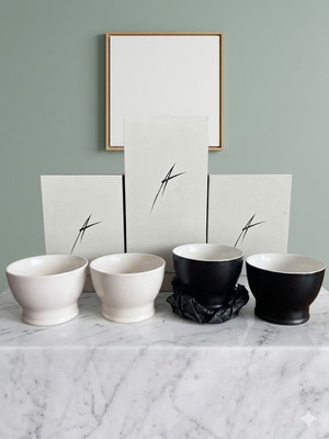 Set of 4 Ra handleless cups by Ann Demeulemeester for Serax new in luxury box