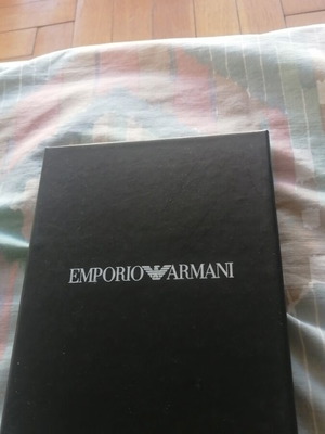 Ανδρικό δερμάτινο πορτοφόλι Emporio Armani, μαύρο
