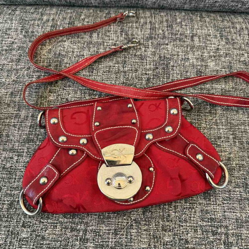 Gianna Kazakou shoulder bag used, red, leather and fabric