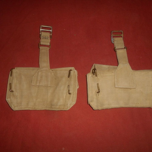 English Canvas Pouches for Lee-Enfield Cartridges used, set of 2, 1942 WWII