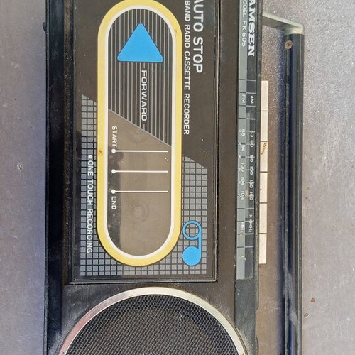 Amsen FK-605 vintage radio cassette player used, radio works, cassette needs repair