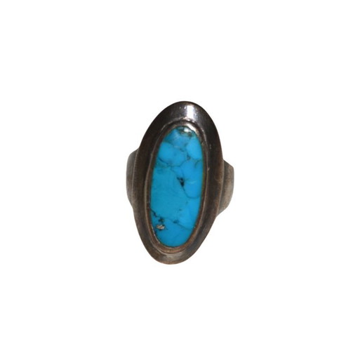 Silver ring 925 with turquoise stone used