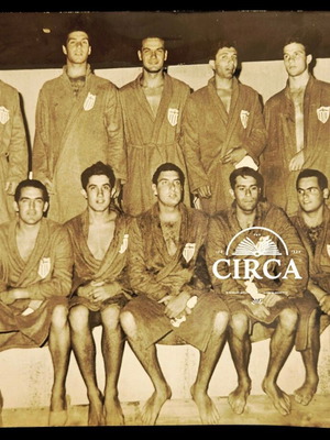 Greek National Water Polo Team photo used, vintage 1960