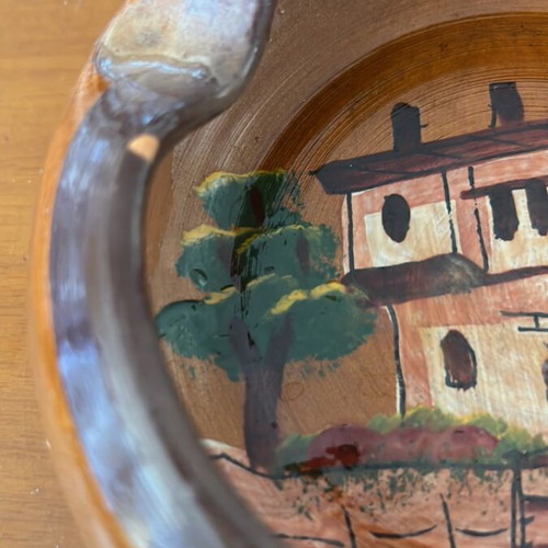 Souvenir ashtray with old Greek mansion design, new