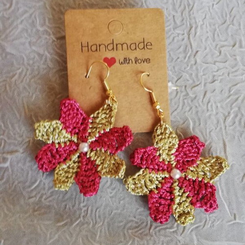 Crochet earrings new, pair price