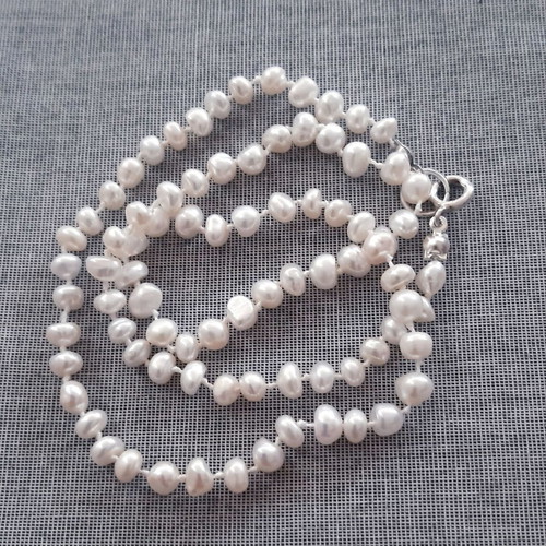 Antoinette Jewelry Set with Natural Freshwater Pearls and 925 Silver Necklace and Bracelet, New