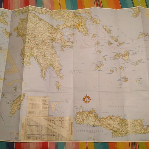 Huge 1996 Road Map of Greece new