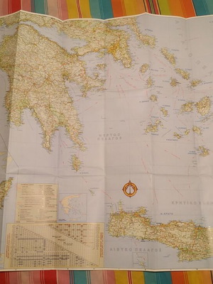 Huge 1996 Road Map of Greece new