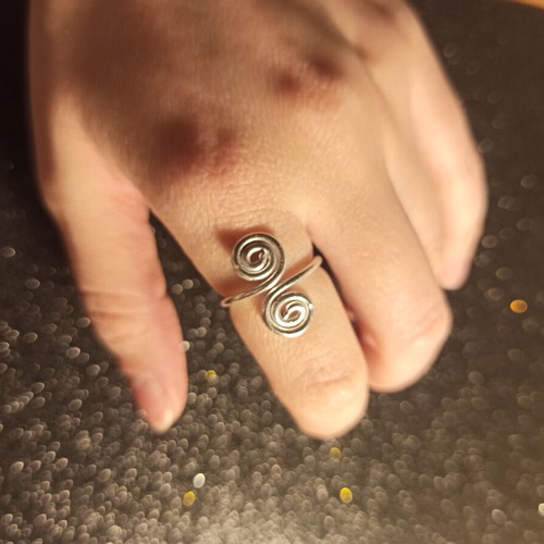 Spirla ring handmade from scratch, stainless steel, adjustable size