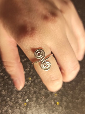 Spirla ring handmade from scratch, stainless steel, adjustable size