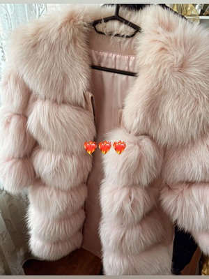 Fur new long size M/L beige ecological